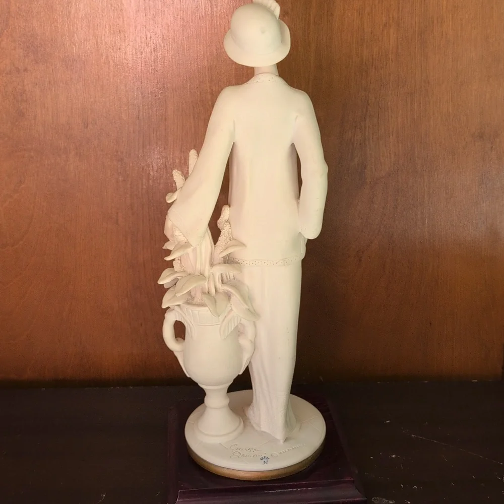 Giuseppe Armani  Young Lady With Vase of Flowers Signed 1993 RARE